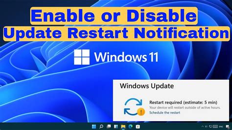 How To Enable Or Disable Windows Update Restart Notification Youtube