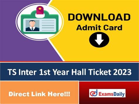 Ts Inter 1st Year Hall Ticket 2023 Link Manabadi Download Tsbie 2nd