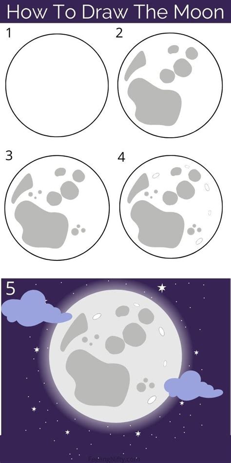 How To Draw The Moon Easy Moon Drawing For All Ages Moon Drawing