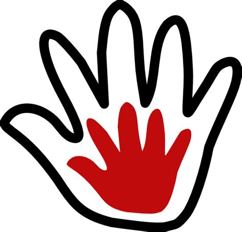 Red Handprint In A Big Hand Free Image Download