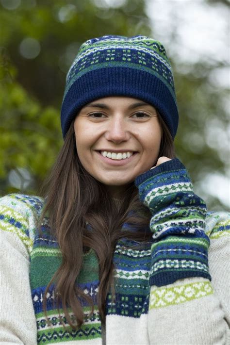 Soft Scottish Lambs Wool Fair Isle Beanie Hat In Our Clyde Design In