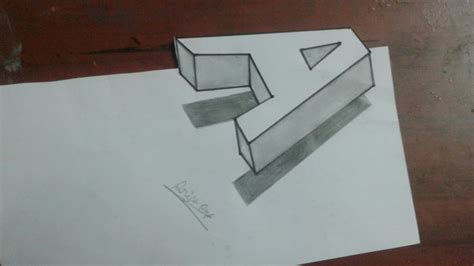 Very Easy Trick How To Drawing 3d Floating Letter A Youtube