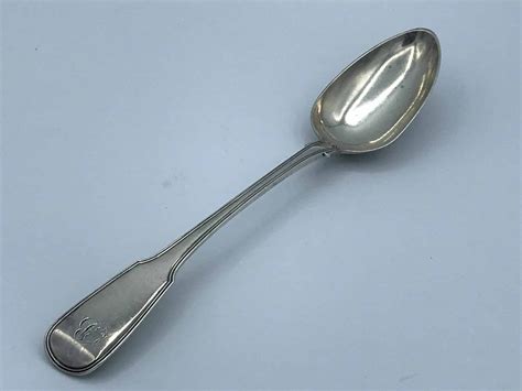 Large Georgian Sterling Silver Serving Spoon Solomon Hougham 1816