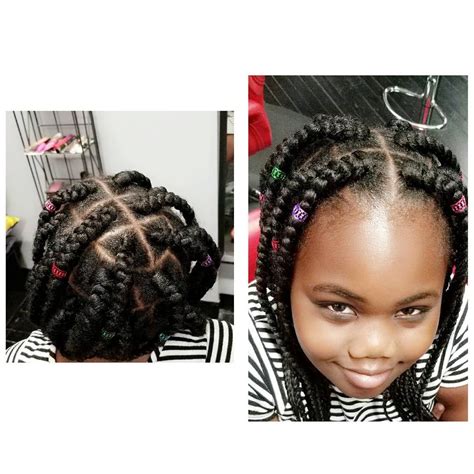 Chunky box braids. Quick & easy style for kids. Call or ...
