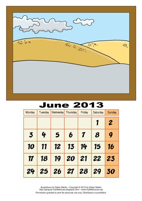 Calendar June 2013