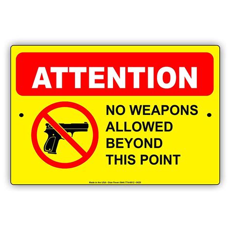 No Weapons Allowed Sign Printable