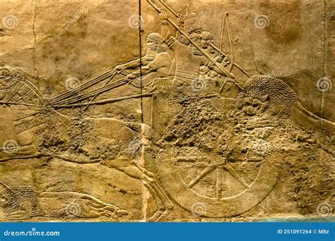 Assyrian Reliefs Displayed At The British Museum In London Editorial