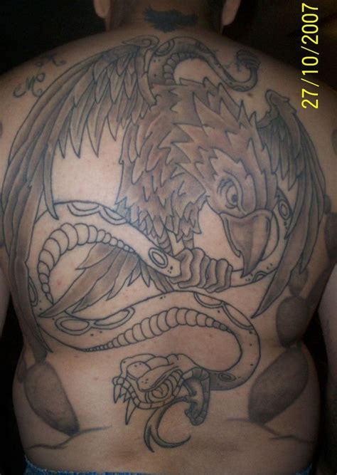 100 Eagle Snake Back Tattoo Design Png  2023