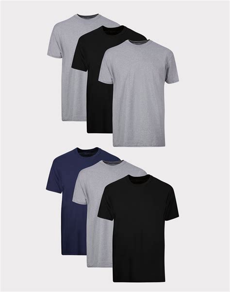 Hanes T Shirt 6 Pack Mens Comfortsoft Tagless Crewneck Short Sleeve