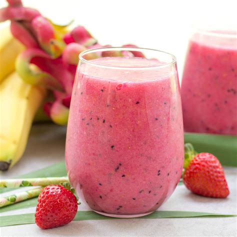 Fruit salad smoothie have your fruits and drink them, too! Tropical Dragon Fruit Smoothie | Simply Made Recipes