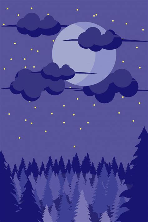 Night Illustration Forest Illustration Landscape Illustration