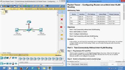6 3 3 6 Packet Tracer Configuring Router On A Stick Inter VLAN