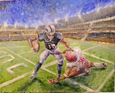 Football Game Oil Painting By Marina Stewart