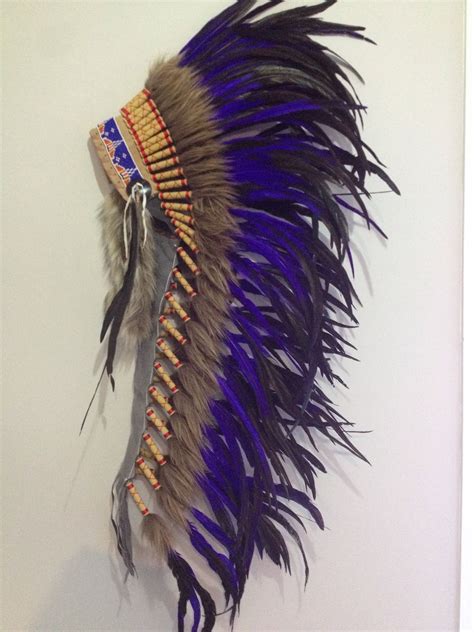 Indian Headdress Feather War Bonnet Purple Indian Headdress Native