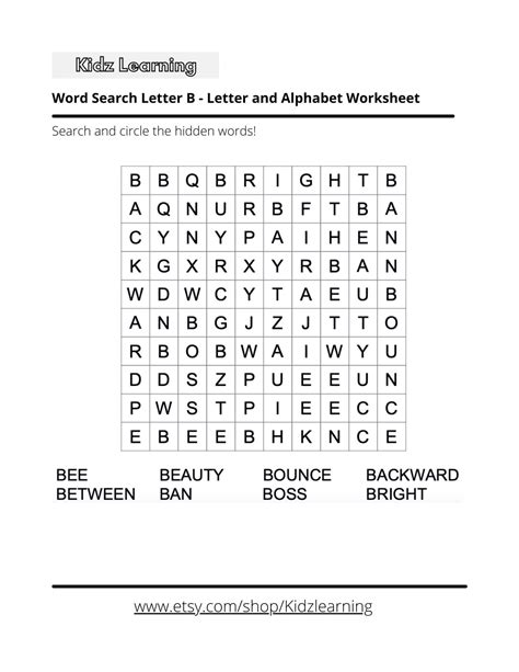 26 Printable Alphabet Word Search With Answers Preschool Etsy España