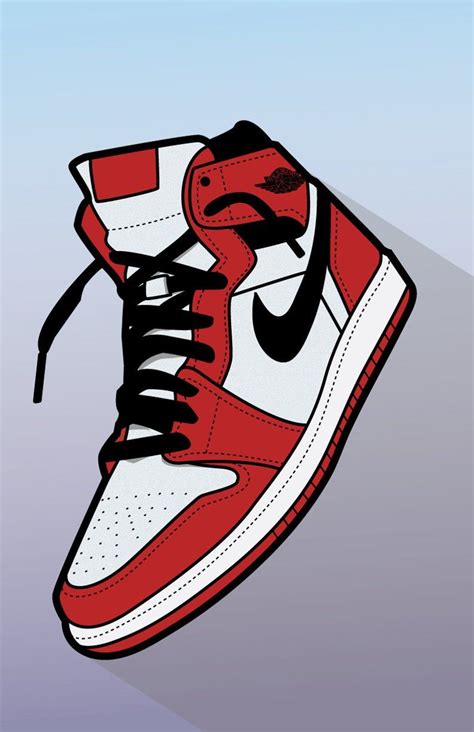 Air Jordan 1 Chicago Sneaker Art Digital Print Poster Etsy Sneakers