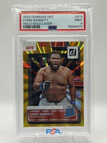 2023 Panini UFC Donruss Chris Barnett RC ROOKIE Gold Prizm Laser Holo 10 PSA 9 EBay