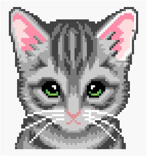 Cute Cat Pixel Art Grid