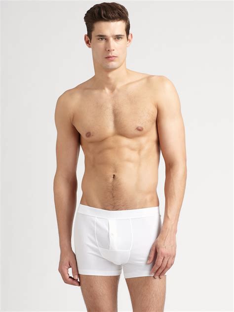 Hanro Ribbed Boxers In White For Men Lyst