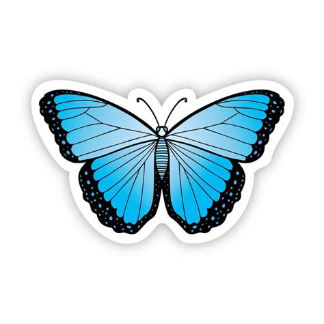 The three primary colors are red, blue, and yellow. Butterfly Blue Aesthetic Sticker | Big Moods