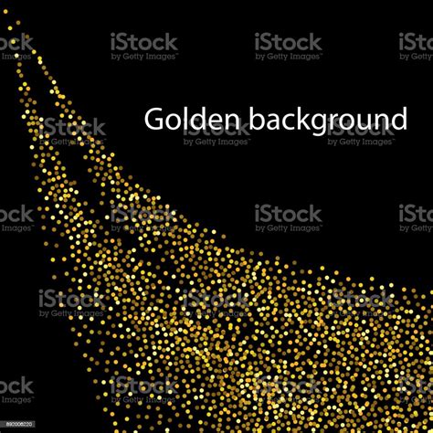 Vector Abstract Shiny Color Gold Wave Design Element With Glitter
