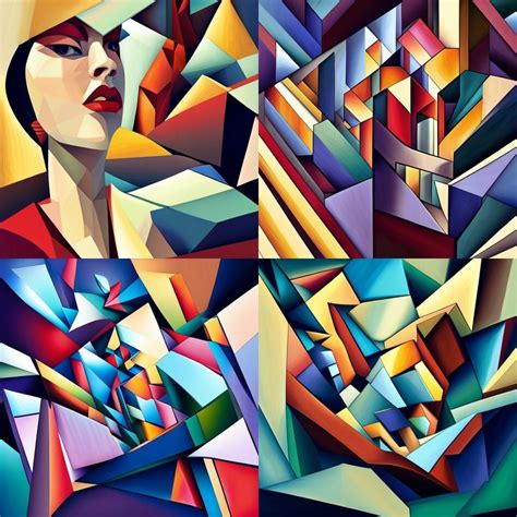 Pure Love Cubist Painting Neo Cubism Layered Overlapping Geometry