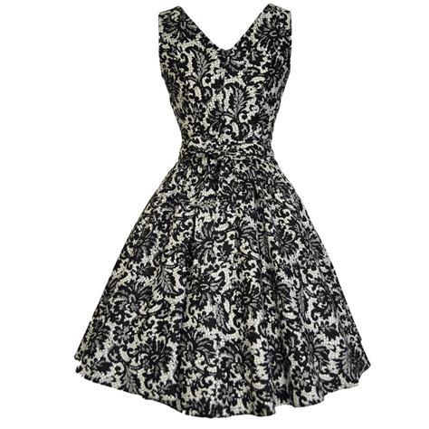 1950s Style Lace Print Tea Dress By Lady Vintage