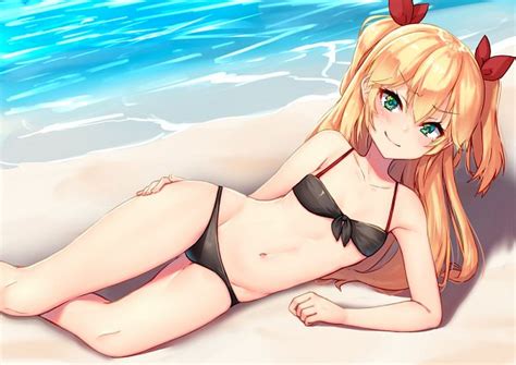 Admiral Hipper Azur Lane Anthropomorphism Azur Lane Beach Bikini The