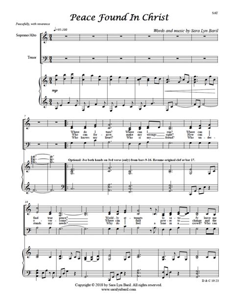 Peace In Christ Piano Sheet Music Ancelmallegni