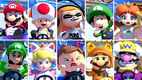 Mario Kart 8 Deluxe All Character Win And Loss Animations Youtube