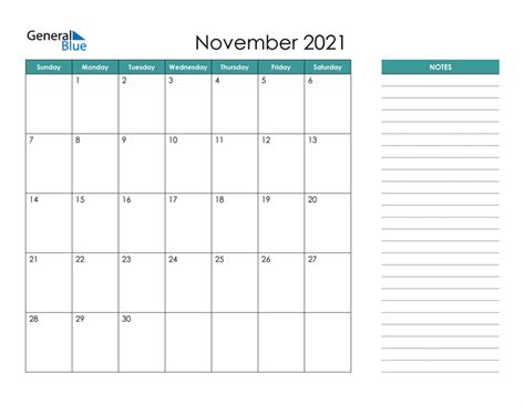 Kalender November 2021 Newstempo