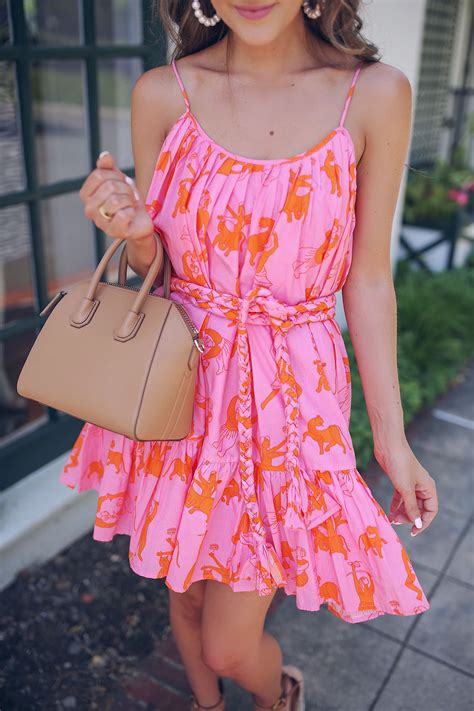 Pink And Orange Summer Dress Orange Outfit Orange Dress Pink And Orange Pink Dress Star