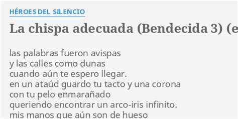 La Chispa Adecuada Bendecida 3 En Directo Lyrics By HÉroes Del