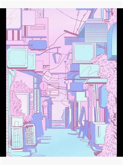 Aesthetic Lofi Anime Alleyway Poster For Sale By Elephatees Redbubble