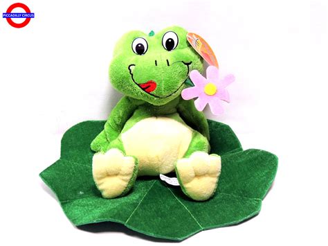 Questo numero ha fori per appendere. RANA CON FIORE SU FOGLIA CM.22 - PELUCHE - Piccadilly Circus