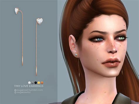 Tiny Love Earrings By Sugar Owl At Tsr Sims 4 Updates