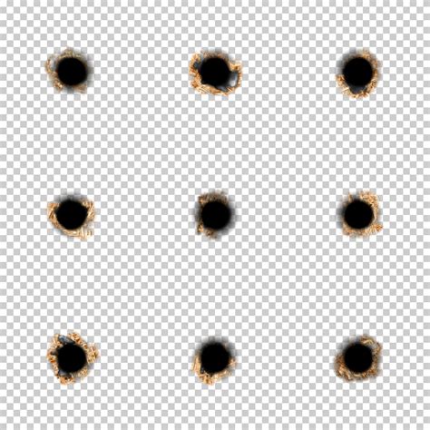 Bullet Hole Wood Texture Variation 3