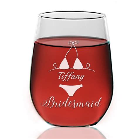 Custom Bridesmaid Wine Glass T Personalized Bridesmaid Etsy De