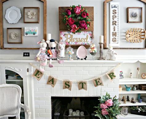 Simple Easter Mantel Decor Clever Housewife
