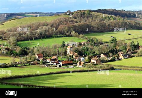 An English Rural Hamlet In The Chiltern Hills Bathed In Winter Sunshine