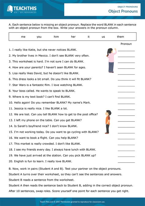 Object Pronouns Worksheet And How To Teach To Printable Tedy