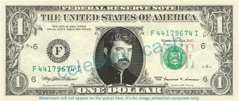 George Lucas On Real Dollar Bill Cash Money Bank Note Currency Dinero
