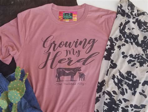 Growing My Herd Womens Ss Tee Mauve The Twisted Filly Clothing Co