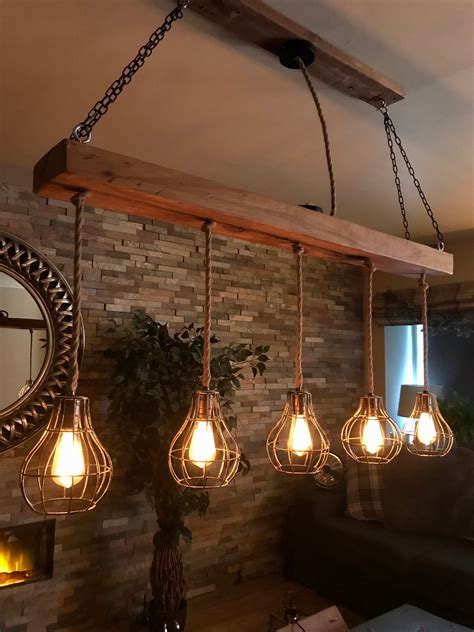 Stunning Rustic Solid Reclaimed Wooden Beam Ceiling Light Etsy