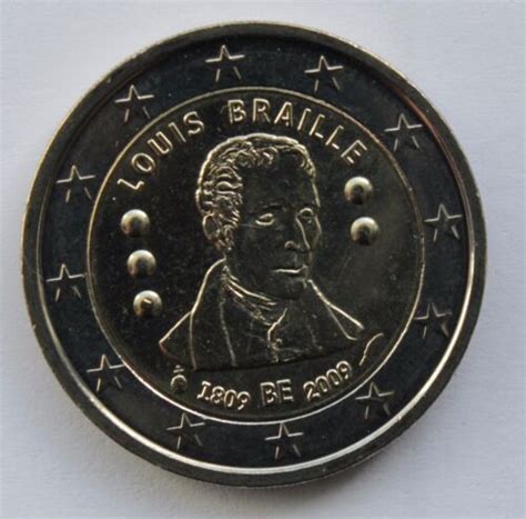 Belgium 2 € Euro Commemorative Coin 2009 Louis Braille 200
