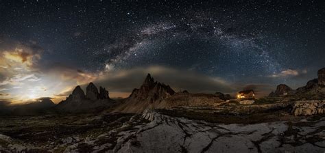Nature Landscape Photography Panoramas Milky Way Dolomites Mountains