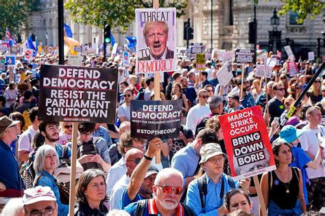 Protesters Flood Streets Across Britain As Brexit Tensions Escalate