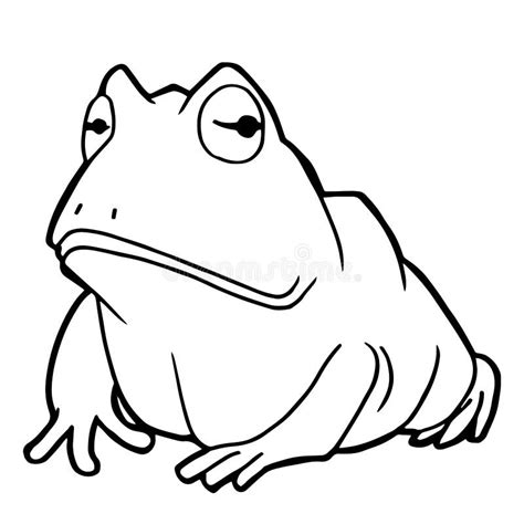 Cartoon Cute Frog Coloring Page Vector Stock Vector Illustration Of