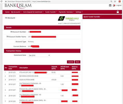 Setelah akaun tabung haji dan bank islam anda dihubungkan, anda boleh melakukan transaksi akaun tabung haji menerusi mesin atm bank islam, kaunter bank islam serta secara online melalui perbankan internet bank islam / bimb online (di pautan www.bankislam.biz). Semak transaksi akaun tabung haji guna Bank Islam Online ...