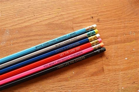 Funny Pencils Set Of 6 Pencils Imprinted Pencils Pencils